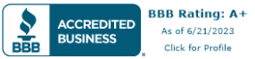BBB | Accredited Business | BBB Rating: A+ | As of 6/21/2023 | Click for Profile